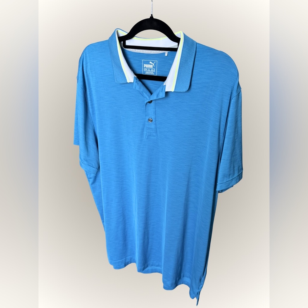 Puma Golf Performance Polo Shirt Blue Space-Dye Mens XL